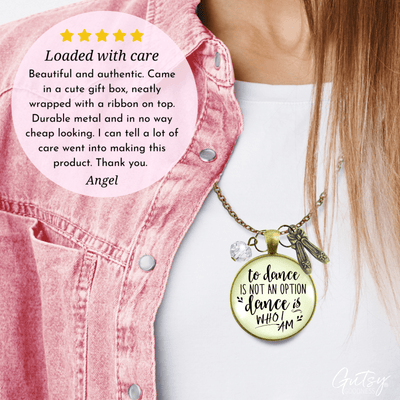 Gutsy Goodness Dancing Necklace Dance is Who I Am Ballet Slipper Dancer Quote Gift - Gutsy Goodness Handmade Jewelry;Dancing Necklace Dance Is Who I Am Ballet Slipper Dancer Quote Gift - Gutsy Goodness Handmade Jewelry Gifts
