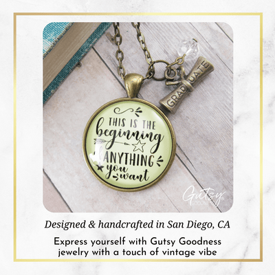Gutsy Goodness Graduation Necklace The Beginning Of Anything Diploma Jewelry - Gutsy Goodness Handmade Jewelry;Graduation Necklace The Beginning Of Anything Diploma Jewelry - Gutsy Goodness Handmade Jewelry Gifts