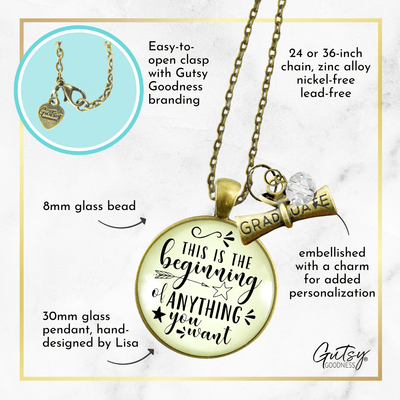 Gutsy Goodness Graduation Necklace The Beginning Of Anything Diploma Jewelry - Gutsy Goodness Handmade Jewelry;Graduation Necklace The Beginning Of Anything Diploma Jewelry - Gutsy Goodness Handmade Jewelry Gifts