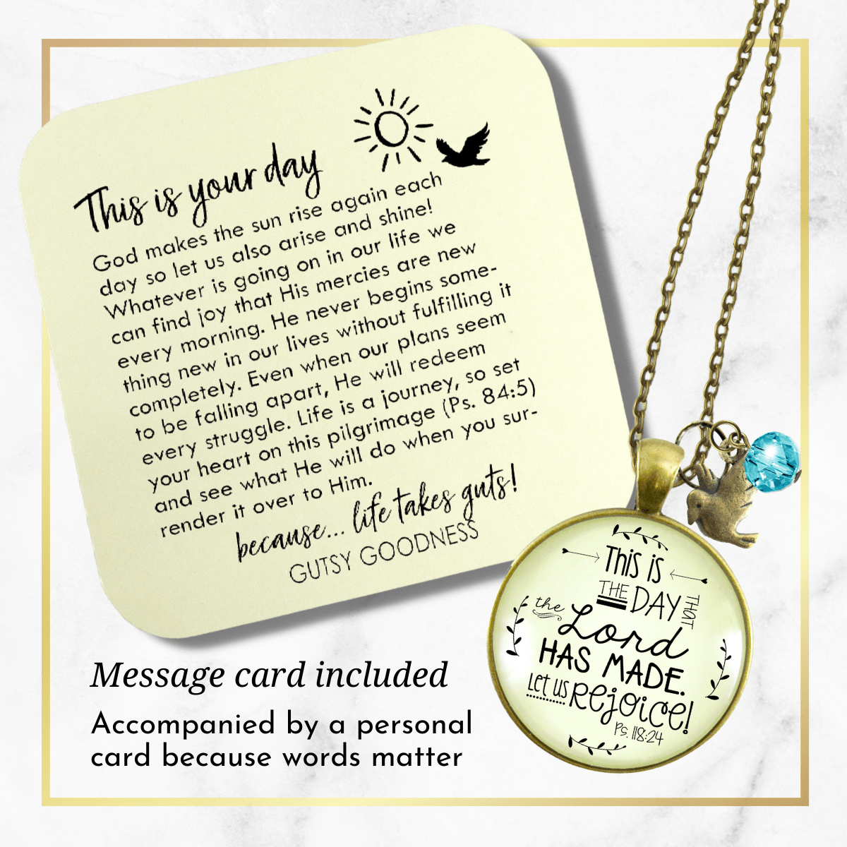 Gutsy Goodness This is the Day Necklace Lord Made Christian Quote Faith Jewelry - Gutsy Goodness;This Is The Day Necklace Lord Made Christian Quote Faith Jewelry - Gutsy Goodness Handmade Jewelry Gifts