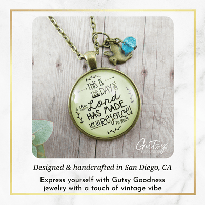 Gutsy Goodness This is the Day Necklace Lord Made Christian Quote Faith Jewelry - Gutsy Goodness;This Is The Day Necklace Lord Made Christian Quote Faith Jewelry - Gutsy Goodness Handmade Jewelry Gifts
