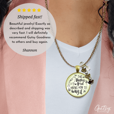 Mama Bird Necklace 3 Kids Wings It Baby Bird Charm Gift Mom Jewelry - Gutsy Goodness;Mama Bird Necklace 3 Kids Wings It Baby Bird Charm Gift Mom Jewelry - Gutsy Goodness Handmade Jewelry Gifts