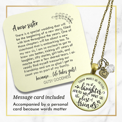 Gutsy Goodness Sister in Law Necklace Today Makes Us Sisters Wedding Day Gift - Gutsy Goodness;Sister In Law Necklace Today Makes Us Sisters Wedding Day Gift - Gutsy Goodness Handmade Jewelry Gifts
