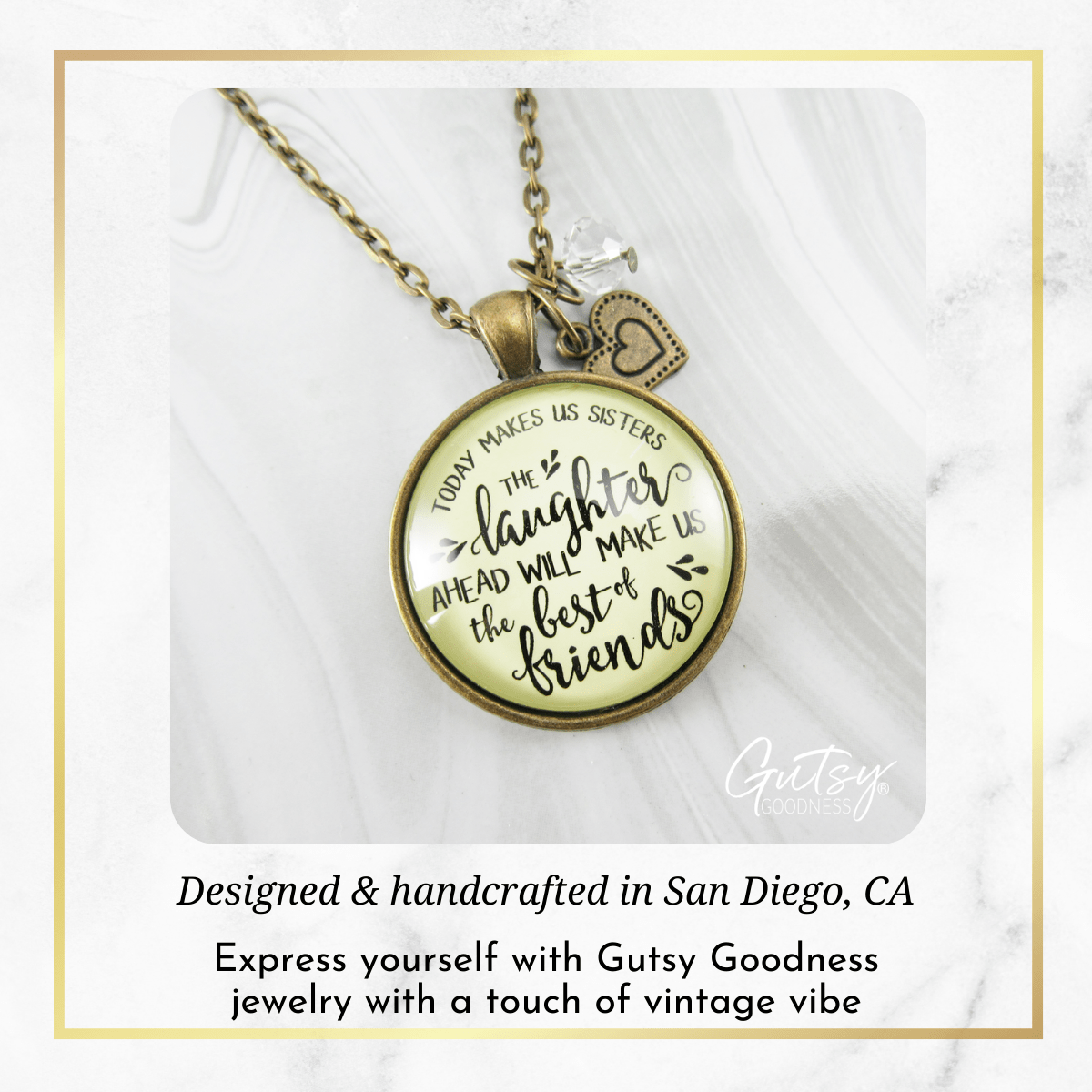 Gutsy Goodness Sister in Law Necklace Today Makes Us Sisters Wedding Day Gift - Gutsy Goodness;Sister In Law Necklace Today Makes Us Sisters Wedding Day Gift - Gutsy Goodness Handmade Jewelry Gifts