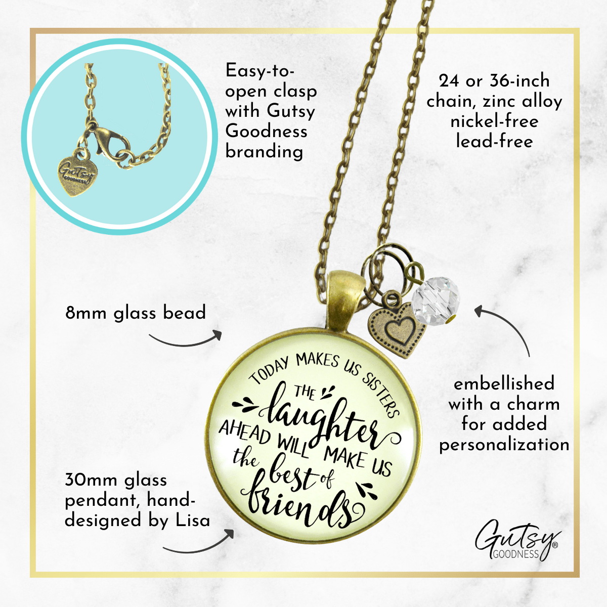 Gutsy Goodness Sister in Law Necklace Today Makes Us Sisters Wedding Day Gift - Gutsy Goodness;Sister In Law Necklace Today Makes Us Sisters Wedding Day Gift - Gutsy Goodness Handmade Jewelry Gifts