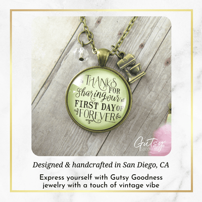 Gutsy Goodness Wedding Cake Baker Gift Necklace Thanks for Sharing Our Day Charm - Gutsy Goodness Handmade Jewelry;Wedding Cake Baker Gift Necklace Thanks For Sharing Our Day Charm - Gutsy Goodness Handmade Jewelry Gifts