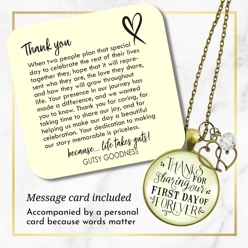 Gutsy Goodness Wedding Officiant Gift Necklace Thanks for Sharing Day Heart Charm - Gutsy Goodness Handmade Jewelry;Wedding Officiant Gift Necklace Thanks For Sharing Day Heart Charm - Gutsy Goodness Handmade Jewelry Gifts