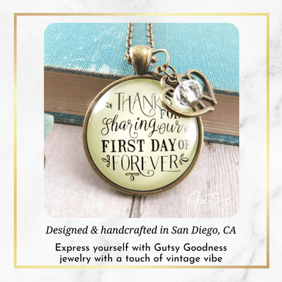 Gutsy Goodness Wedding Officiant Gift Necklace Thanks for Sharing Day Heart Charm - Gutsy Goodness Handmade Jewelry;Wedding Officiant Gift Necklace Thanks For Sharing Day Heart Charm - Gutsy Goodness Handmade Jewelry Gifts