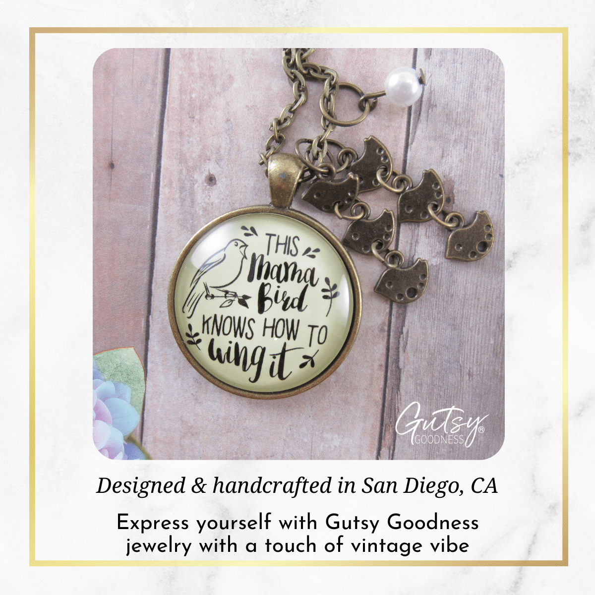 Gutsy Goodness Mama Bird Necklace 6 Kids Wings It Baby Bird Charm Gift Mom Jewelry - 24&quot; - 24&quot; - Gutsy Goodness;Mama Bird Necklace 6 Kids Wings It Baby Bird Charm Gift Mom Jewelry - 24&Quot; - 24&Quot; - 24&Quot; - Gutsy Goodness Handmade Jewelry Gifts