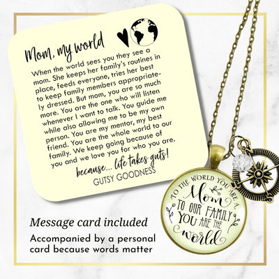 Gutsy Goodness Best Mom Necklace To the World You are Family Loves Gift Jewelry - Gutsy Goodness;Best Mom Necklace To The World You Are Family Loves Gift Jewelry - Gutsy Goodness Handmade Jewelry Gifts