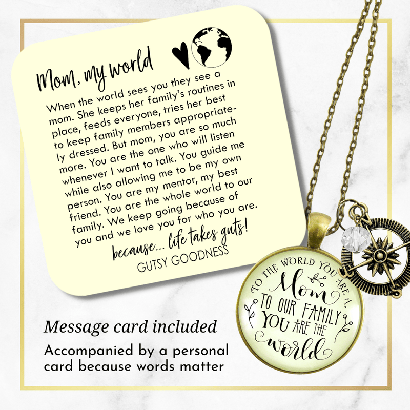 Gutsy Goodness Best Mom Necklace To the World You are Family Loves Gift Jewelry - Gutsy Goodness;Best Mom Necklace To The World You Are Family Loves Gift Jewelry - Gutsy Goodness Handmade Jewelry Gifts