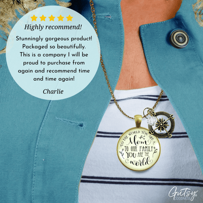 Gutsy Goodness Best Mom Necklace To the World You are Family Loves Gift Jewelry - Gutsy Goodness;Best Mom Necklace To The World You Are Family Loves Gift Jewelry - Gutsy Goodness Handmade Jewelry Gifts