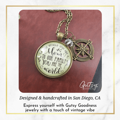 Gutsy Goodness Best Mom Necklace To the World You are Family Loves Gift Jewelry - Gutsy Goodness;Best Mom Necklace To The World You Are Family Loves Gift Jewelry - Gutsy Goodness Handmade Jewelry Gifts