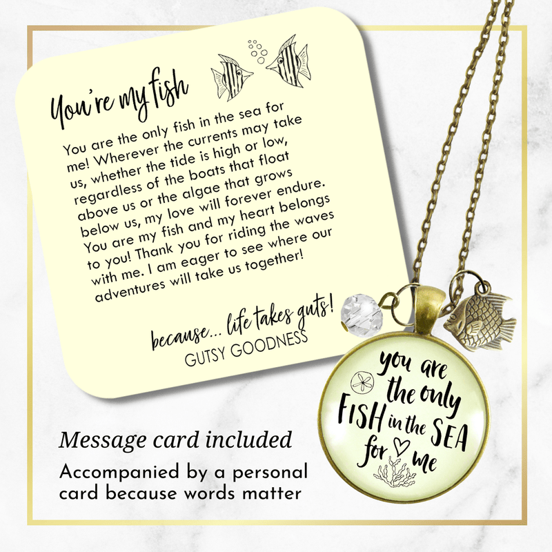 Gutsy Goodness Romantic Beach Necklace You are Only Fish in Sea Love Quote Turtle - Gutsy Goodness Handmade Jewelry;Romantic Beach Necklace You Are Only Fish In Sea Love Quote Turtle - Gutsy Goodness Handmade Jewelry Gifts
