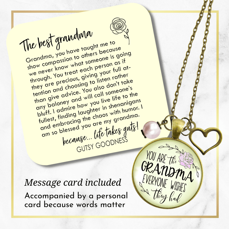 Gutsy Goodness Grandma Necklace You Are The Grandma Everyone Wishes For Gift Jewelry - Gutsy Goodness Handmade Jewelry;Grandma Necklace You Are The Grandma Everyone Wishes For Gift Jewelry - Gutsy Goodness Handmade Jewelry Gifts