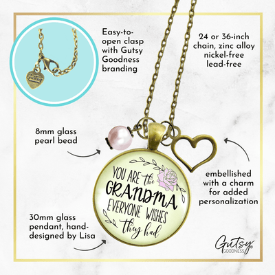 Gutsy Goodness Grandma Necklace You Are The Grandma Everyone Wishes For Gift Jewelry - Gutsy Goodness Handmade Jewelry;Grandma Necklace You Are The Grandma Everyone Wishes For Gift Jewelry - Gutsy Goodness Handmade Jewelry Gifts