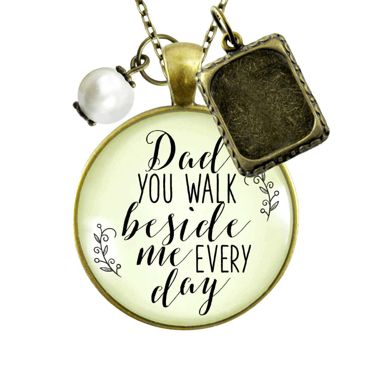 Gutsy Goodness Remembrance Necklace Dad You Walk Memorial Photo Charm Womens Jewelry - Gutsy Goodness Handmade Jewelry;Remembrance Necklace Dad You Walk Memorial Photo Charm Womens Jewelry - Gutsy Goodness Handmade Jewelry Gifts