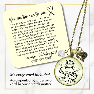 Gutsy Goodness You are My Happily Ever After Necklace Gift Love Quote Jewelry Charm - Gutsy Goodness Handmade Jewelry;You Are My Happily Ever After Necklace Gift Love Quote Jewelry Charm - Gutsy Goodness Handmade Jewelry Gifts