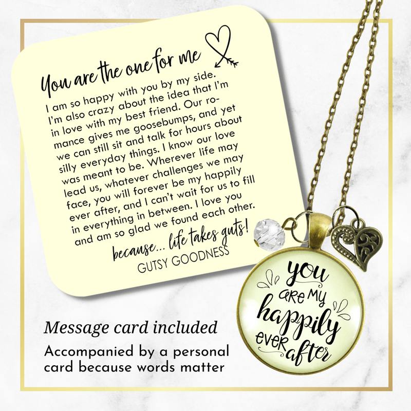 Gutsy Goodness You are My Happily Ever After Necklace Gift Love Quote Jewelry Charm - Gutsy Goodness Handmade Jewelry;You Are My Happily Ever After Necklace Gift Love Quote Jewelry Charm - Gutsy Goodness Handmade Jewelry Gifts