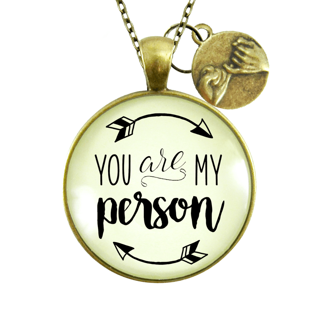 Gutsy Goodness You are My Person Necklace BFF Quote Meaningful Pinky Promise Gift