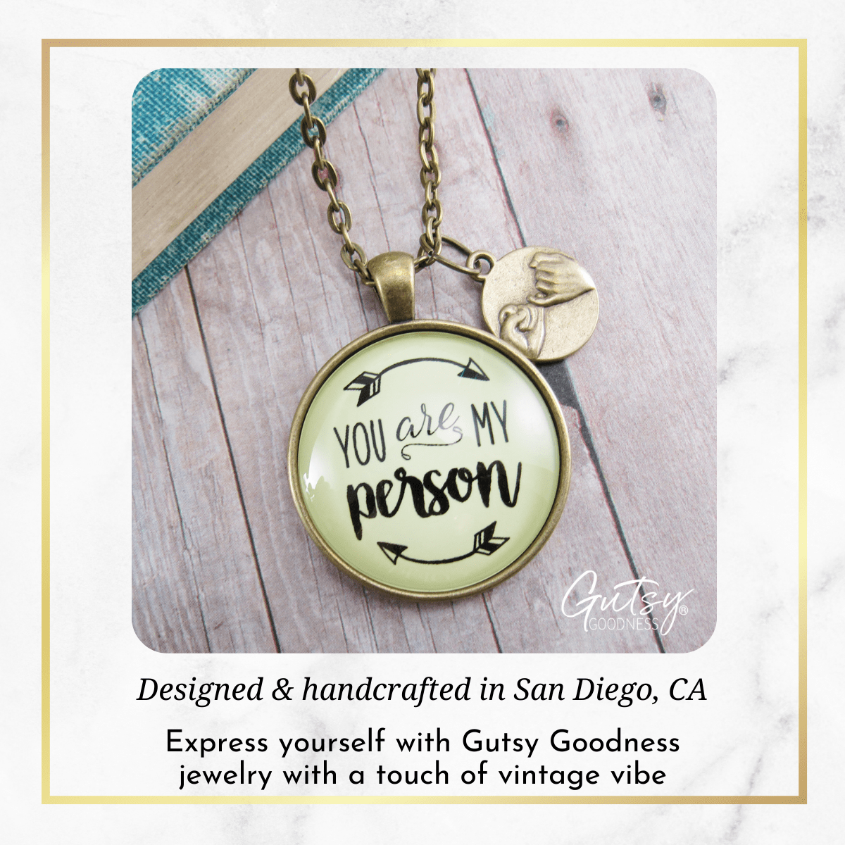 Gutsy Goodness You are My Person Necklace BFF Quote Meaningful Pinky Promise Gift - Gutsy Goodness Handmade Jewelry;You Are My Person Necklace Bff Quote Meaningful Pinky Promise Gift - Gutsy Goodness Handmade Jewelry Gifts