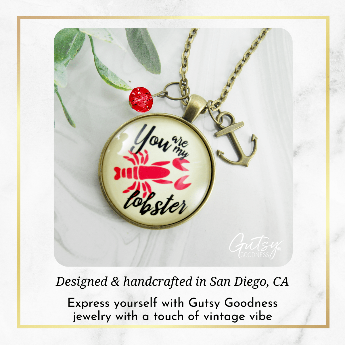 You are My Lobster Necklace BFF Romantic Quote Meaningful Gift - Gutsy Goodness