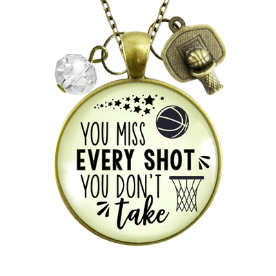 Gutsy Goodness Basketball Necklace You Miss Every Shot Inspirational Jewelry - Gutsy Goodness;Basketball Necklace You Miss Every Shot Inspirational Jewelry - Gutsy Goodness Handmade Jewelry Gifts