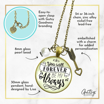 Gutsy Goodness You Will Forever be My Always Love Necklace for Girlfriend Wife Gift - Gutsy Goodness;You Will Forever Be My Always Love Necklace For Girlfriend Wife Gift - Gutsy Goodness Handmade Jewelry Gifts