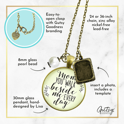 Gutsy Goodness Mom Remembrance Necklace You Walk Photo Frame Memorial Gift - Gutsy Goodness Handmade Jewelry;Mom Remembrance Necklace You Walk Photo Frame Memorial Gift - Gutsy Goodness Handmade Jewelry Gifts