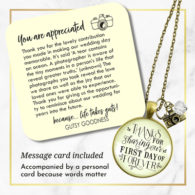 Gutsy Goodness Wedding Photographer Gift Necklace Thanks for Sharing Camera Charm - Gutsy Goodness Handmade Jewelry;Wedding Photographer Gift Necklace Thanks For Sharing Camera Charm - Gutsy Goodness Handmade Jewelry Gifts