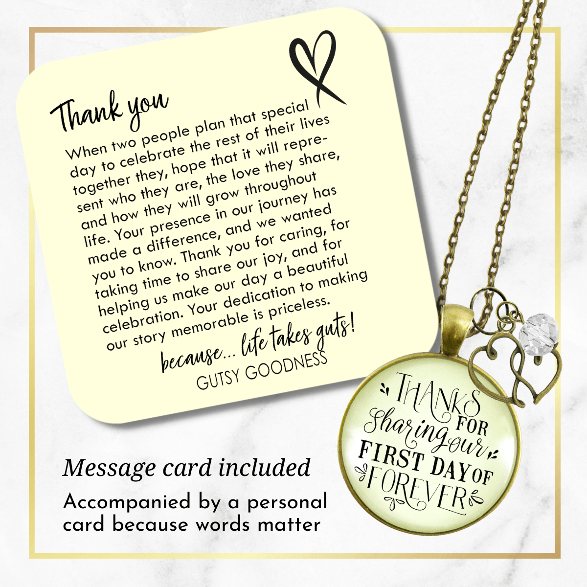 Gutsy Goodness Wedding Coordinator Gift Necklace Thanks for Sharing Our Day Jewelry - Gutsy Goodness Handmade Jewelry;Wedding Coordinator Gift Necklace Thanks For Sharing Our Day Jewelry - Gutsy Goodness Handmade Jewelry Gifts