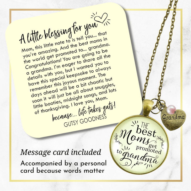 Gutsy Goodness Pregnancy Announcement Best Grandma Gender Reveal Necklace Gift Pink - Gutsy Goodness;Pregnancy Announcement Best Grandma Gender Reveal Necklace Gift Pink - Gutsy Goodness Handmade Jewelry Gifts