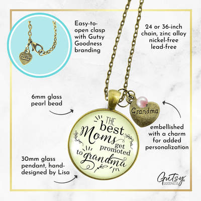 Gutsy Goodness Pregnancy Announcement Best Grandma Gender Reveal Necklace Gift Pink - Gutsy Goodness;Pregnancy Announcement Best Grandma Gender Reveal Necklace Gift Pink - Gutsy Goodness Handmade Jewelry Gifts
