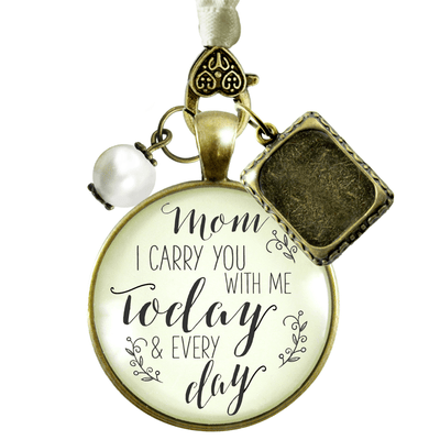 Bridal Bouquet Photo Charm Mom I Carry You Wedding Memorial Remember Frame Jewelry - Gutsy Goodness Handmade Jewelry Gifts