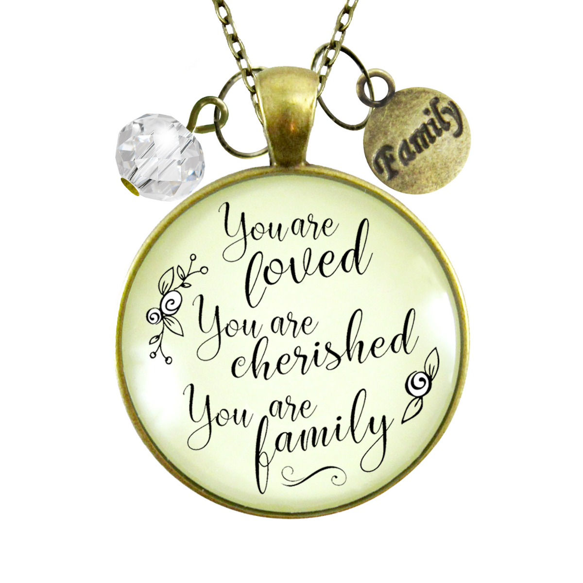 Loving Family Necklace You are Cherished Meaningful Gift Jewelry  Necklace - Gutsy Goodness Handmade Jewelry