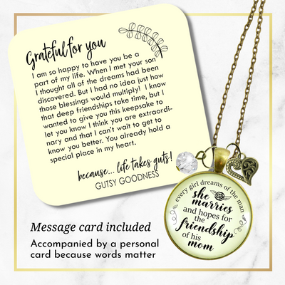 To Mother In Law Necklace Dream Friendship From Daughter In Law Wedding Day Gift  Necklace - Gutsy Goodness Handmade Jewelry