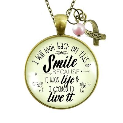 Gutsy Goodness Breast Cancer Necklace Life Survivor Mantra Recovery Jewelry Pink Ribbon Charm - Gutsy Goodness Handmade Jewelry;Breast Cancer Necklace Life Survivor Mantra Recovery Jewelry Pink Ribbon Charm - Gutsy Goodness Handmade Jewelry Gifts