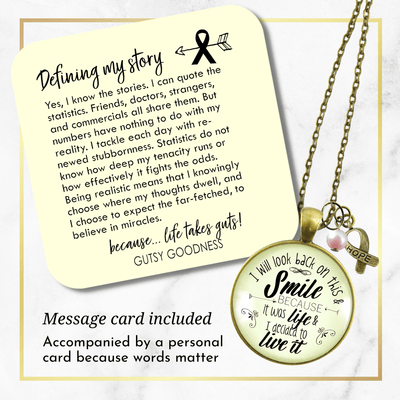 Gutsy Goodness Breast Cancer Necklace Life Survivor Mantra Recovery Jewelry Pink Ribbon Charm - Gutsy Goodness Handmade Jewelry;Breast Cancer Necklace Life Survivor Mantra Recovery Jewelry Pink Ribbon Charm - Gutsy Goodness Handmade Jewelry Gifts