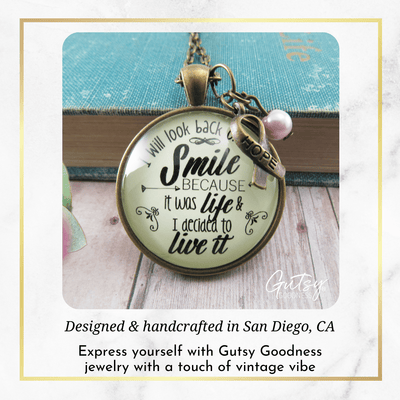 Gutsy Goodness Breast Cancer Necklace Life Survivor Mantra Recovery Jewelry Pink Ribbon Charm - Gutsy Goodness Handmade Jewelry;Breast Cancer Necklace Life Survivor Mantra Recovery Jewelry Pink Ribbon Charm - Gutsy Goodness Handmade Jewelry Gifts