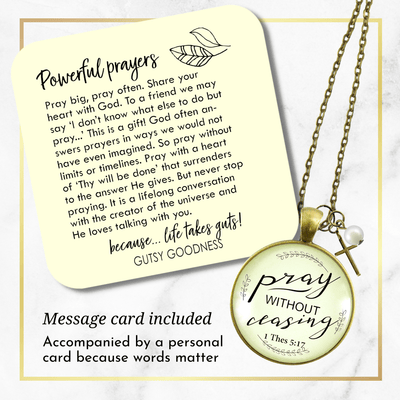Gutsy Goodness Pray Without Ceasing Faith Prayer Cross Necklace Christian Jewelry - Gutsy Goodness;Pray Without Ceasing Faith Prayer Cross Necklace Christian Jewelry - Gutsy Goodness Handmade Jewelry Gifts