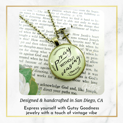 Gutsy Goodness Pray Without Ceasing Faith Prayer Cross Necklace Christian Jewelry - Gutsy Goodness;Pray Without Ceasing Faith Prayer Cross Necklace Christian Jewelry - Gutsy Goodness Handmade Jewelry Gifts