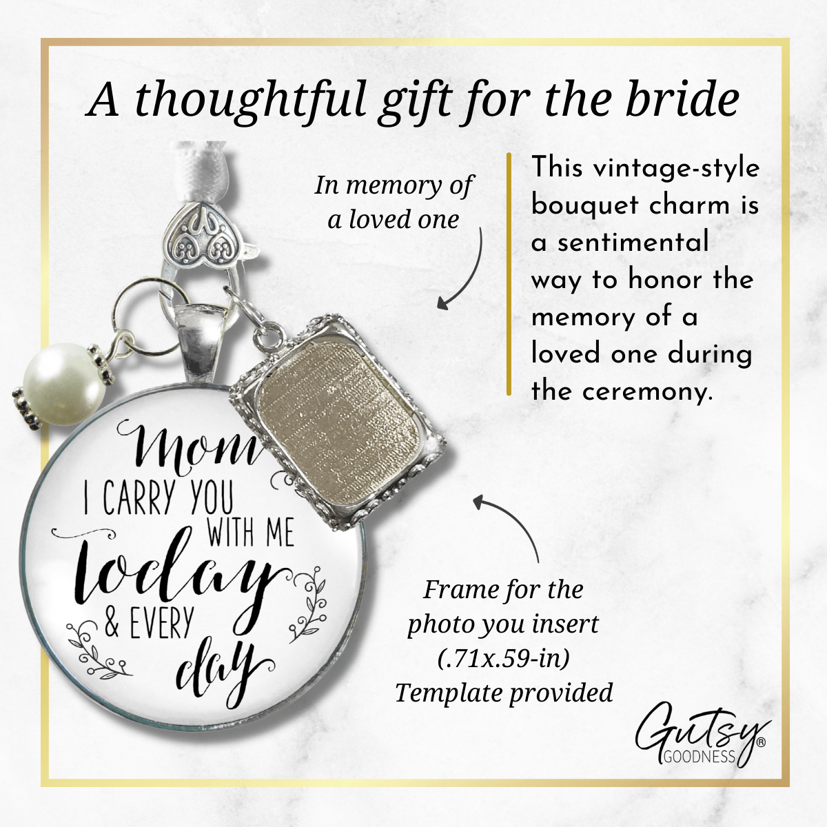 Personalized Wedding Photo charms bridal Bouquet memory Charm silver bronze  Photo Pendants Memorial Jewelry gift for