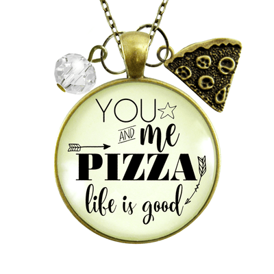 Gutsy Goodness Pizza Necklace You Me Pizza Life is Good Friendship Charm - Gutsy Goodness Handmade Jewelry;Pizza Necklace You Me Pizza Life Is Good Friendship Charm - Gutsy Goodness Handmade Jewelry Gifts