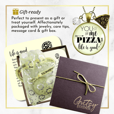 Gutsy Goodness Pizza Necklace You Me Pizza Life is Good Friendship Charm - Gutsy Goodness Handmade Jewelry;Pizza Necklace You Me Pizza Life Is Good Friendship Charm - Gutsy Goodness Handmade Jewelry Gifts