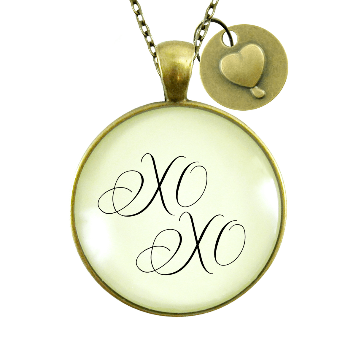 Gutsy Goodness XO Hugs and Kisses Necklace Vintage Love Romantic Heart Charm Gift - Gutsy Goodness;Xo Hugs And Kisses Necklace Vintage Love Romantic Heart Charm Gift - Gutsy Goodness Handmade Jewelry Gifts