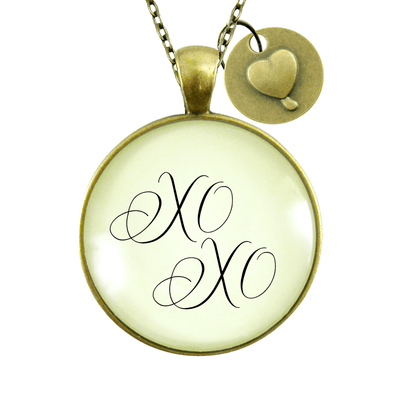 Gutsy Goodness XO Hugs and Kisses Necklace Vintage Love Romantic Heart Charm Gift - Gutsy Goodness;Xo Hugs And Kisses Necklace Vintage Love Romantic Heart Charm Gift - Gutsy Goodness Handmade Jewelry Gifts