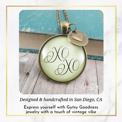 Gutsy Goodness XO Hugs and Kisses Necklace Vintage Love Romantic Heart Charm Gift - Gutsy Goodness;Xo Hugs And Kisses Necklace Vintage Love Romantic Heart Charm Gift - Gutsy Goodness Handmade Jewelry Gifts