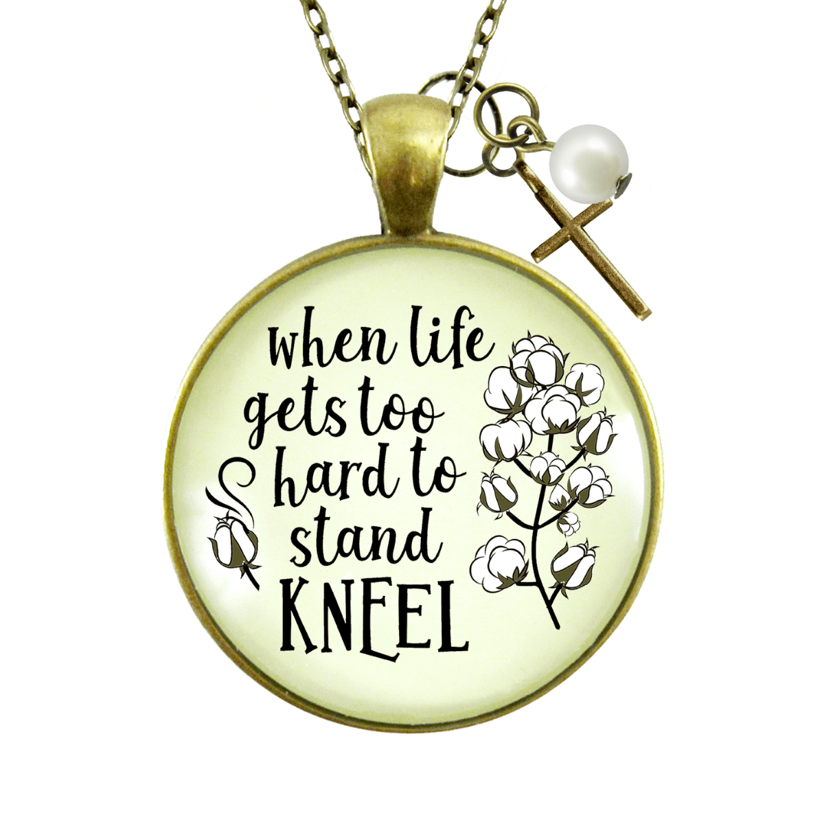 Gutsy Goodness Faith Necklace When Life Gets Hard Stand Kneel Country Cross Jewelry - Gutsy Goodness;Faith Necklace When Life Gets Hard Stand Kneel Country Cross Jewelry - Gutsy Goodness Handmade Jewelry Gifts