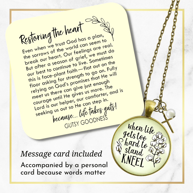 Gutsy Goodness Faith Necklace When Life Gets Hard Stand Kneel Country Cross Jewelry - Gutsy Goodness;Faith Necklace When Life Gets Hard Stand Kneel Country Cross Jewelry - Gutsy Goodness Handmade Jewelry Gifts