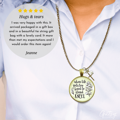 Gutsy Goodness Faith Necklace When Life Gets Hard Stand Kneel Country Cross Jewelry - Gutsy Goodness;Faith Necklace When Life Gets Hard Stand Kneel Country Cross Jewelry - Gutsy Goodness Handmade Jewelry Gifts